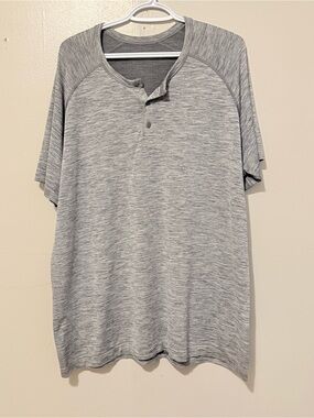 lululemon athletica Gray Heather Short-Sleeve Henley